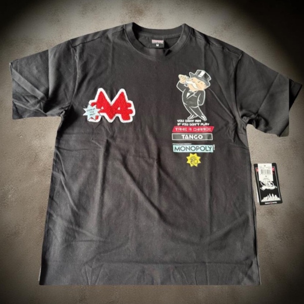 Tango Hotel x Monopoly Black Graphic Tee M NWT Limited Collab Streetwear Rare!!
